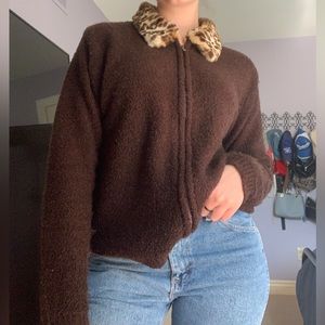 Vintage 90s Spice of Life faux fur zip-up